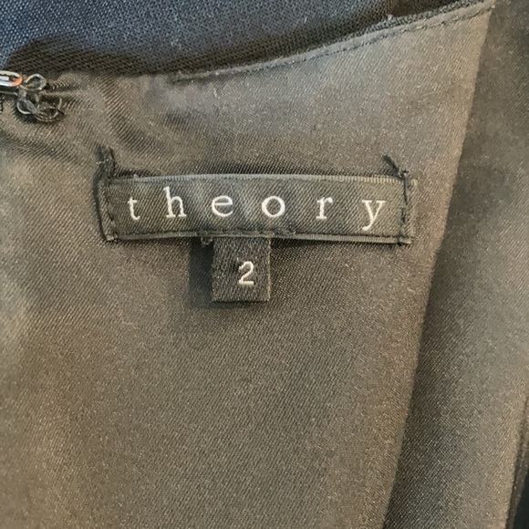 Theory women’s Black Sleeveless Pleated shift Dress Size 2 - Picture 4 of 7